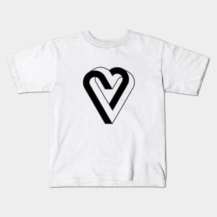 Abstract Heart - Black Kids T-Shirt